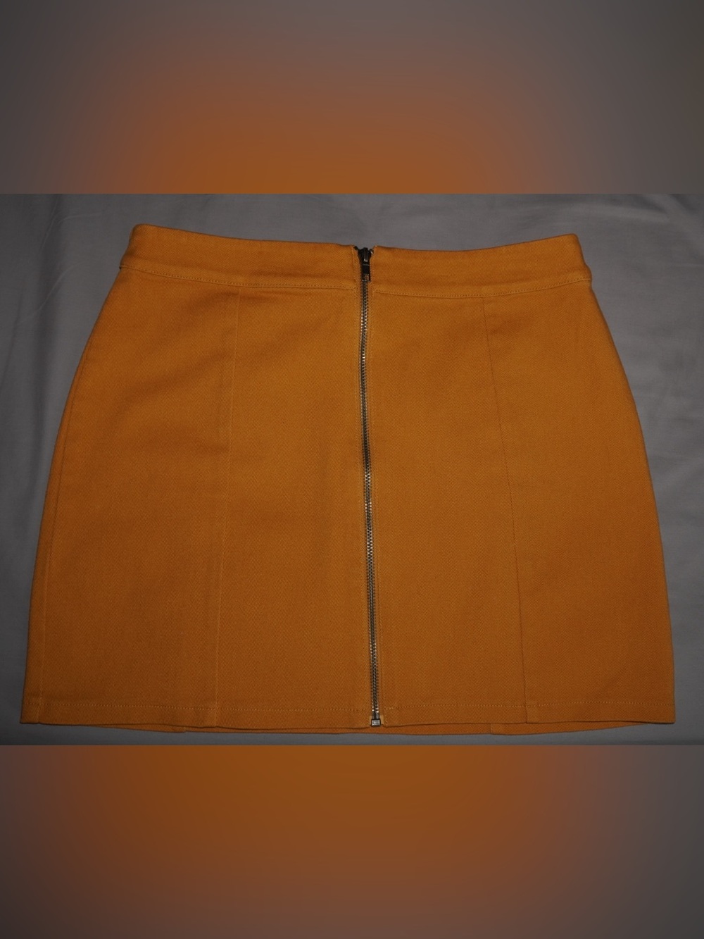 Forever 21 Mustard Front-Zip Mini Skirt